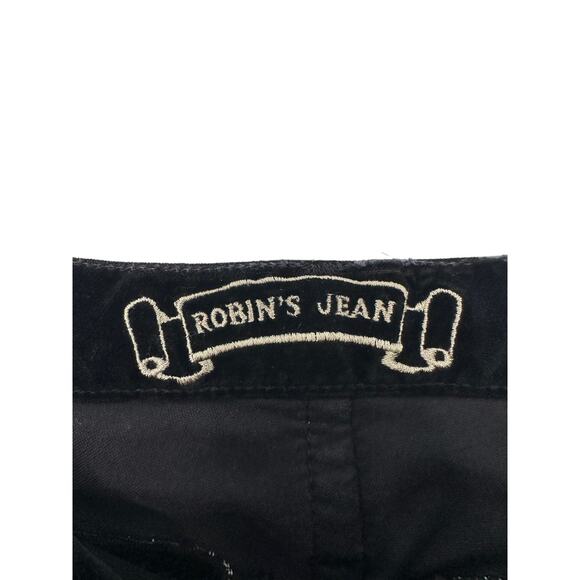 Robin's Jean Casual Black Velvet Studded Grunge Garbot Bootcut Pants Size 29 - Picture 4 of 13